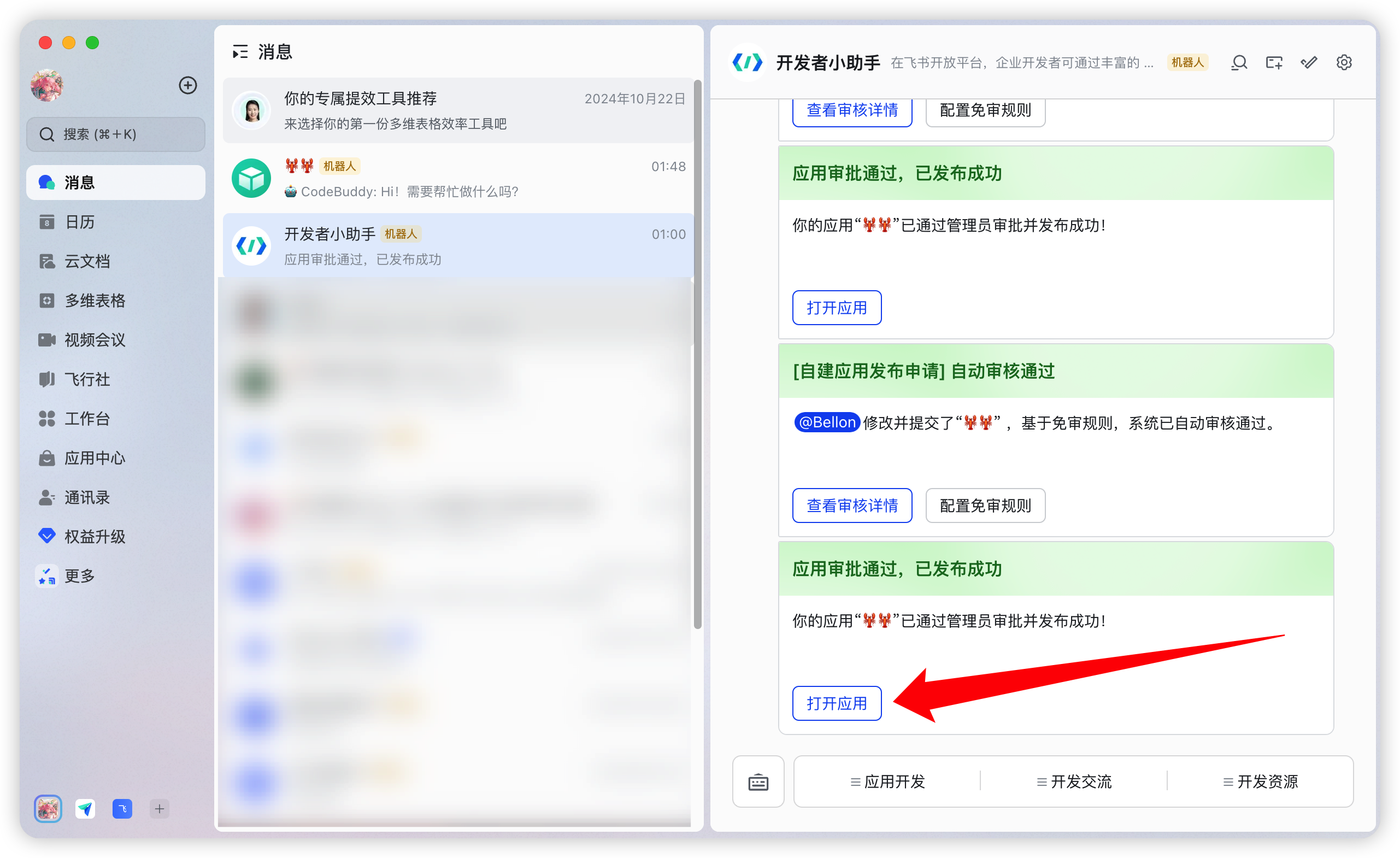 打开应用